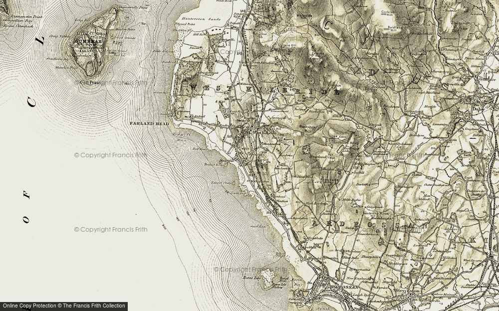 Old Map of Historic Map covering Brither Rocks in 1905-1906