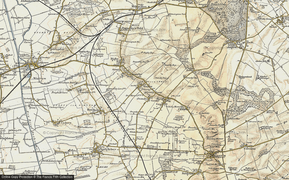 Old Map of Searby, 1903-1908 in 1903-1908