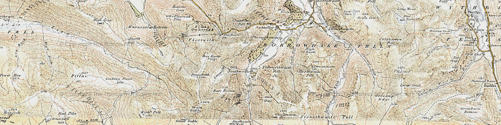 Old map of Seathwaite in 1903-1904