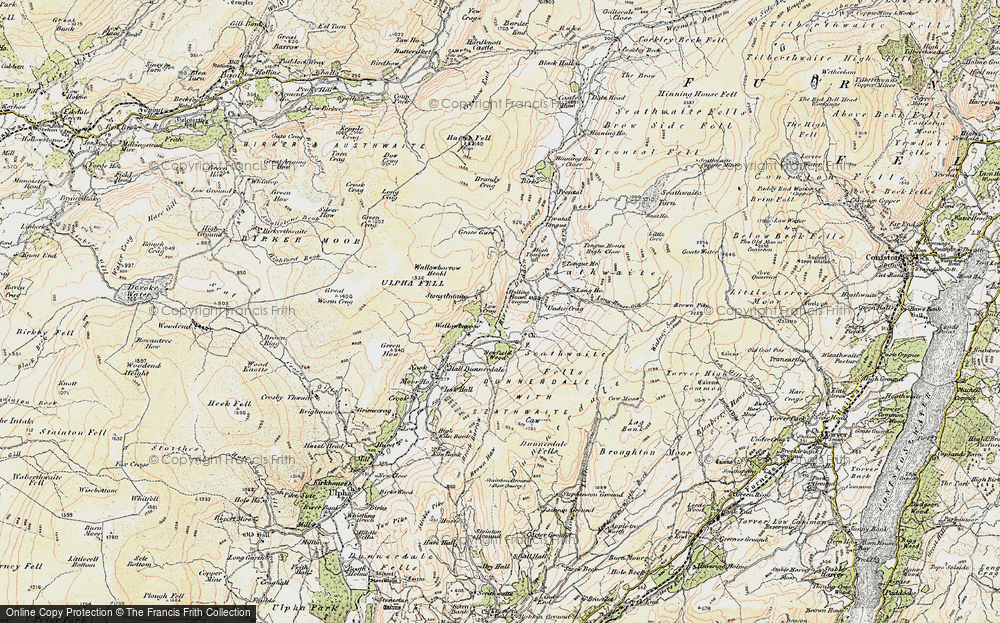 Old Map of Historic Map covering Brandy Crag in 1903-1904