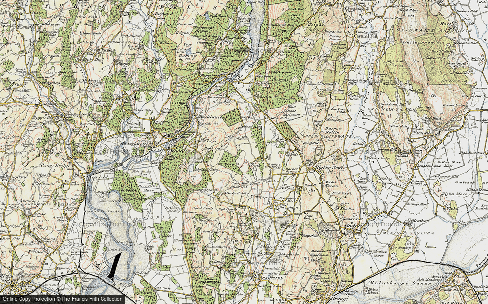 Old Map of Historic Map covering Cark Hall Allotment in 1903-1904