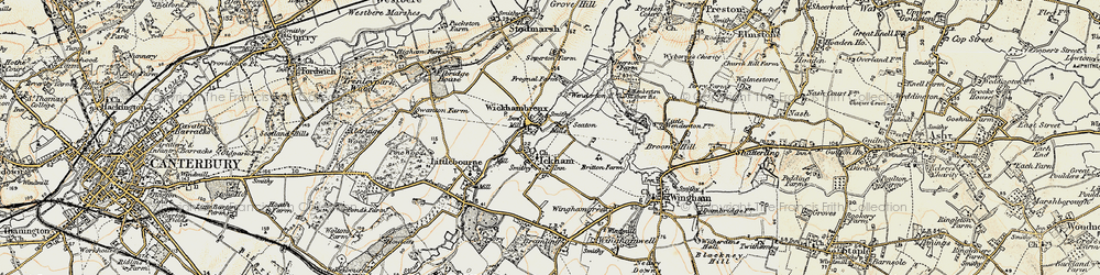 Old map of Seaton in 1898-1899