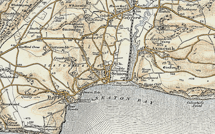 Old map of Seaton in 1899