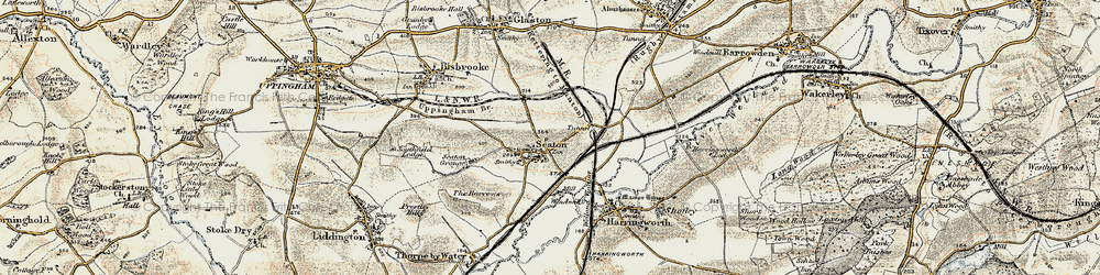 Old map of Seaton in 1901-1903