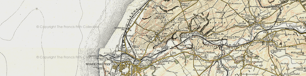 Old map of Seaton in 1901-1904