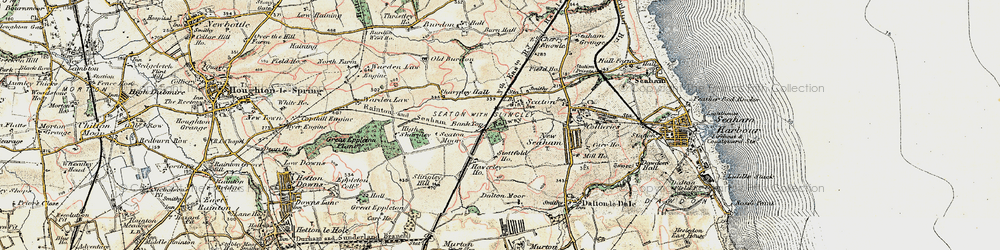 Old map of Seaton in 1901-1904