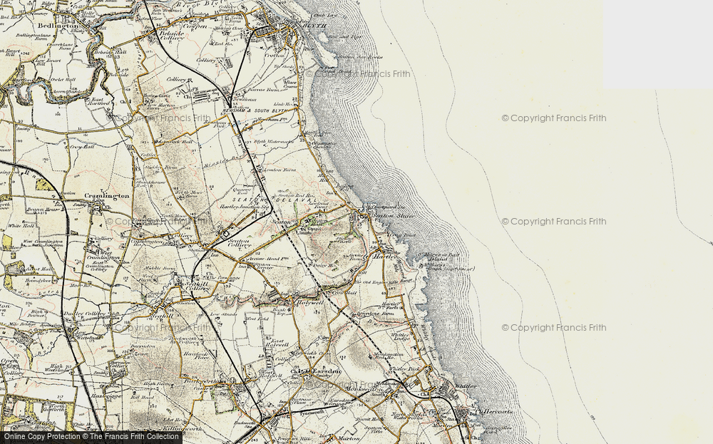 Old Map of Historic Map covering Hartley in 1901-1903