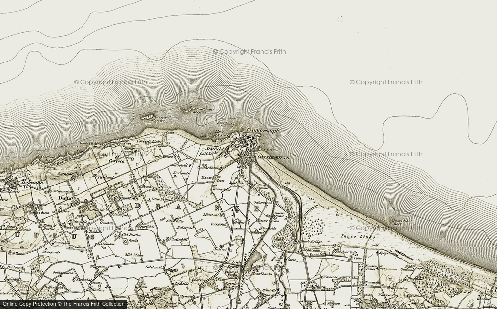Old Map of Seatown, 1910-1911 in 1910-1911