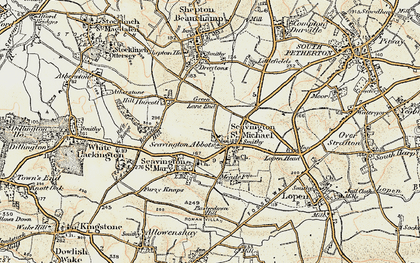 Old map of Seavington St Michael in 1898-1900