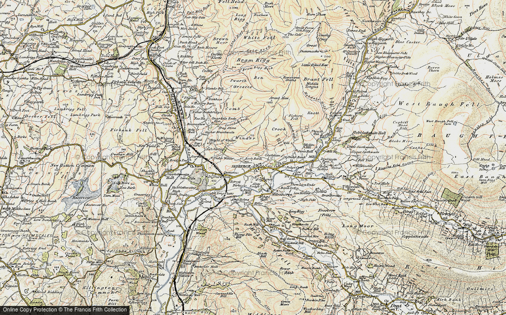 Old Map of Historic Map covering Ashbeck Gill in 1903-1904