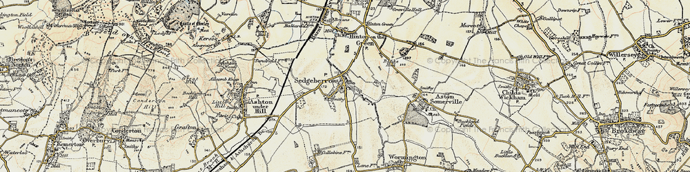 Old map of Sedgeberrow in 1899-1901