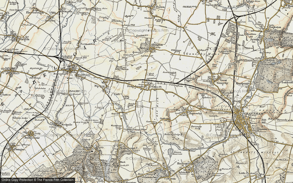 Old Map of Sedgebrook, 1902-1903 in 1902-1903
