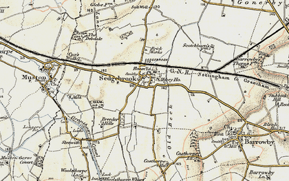 Old map of Sedgebrook in 1902-1903