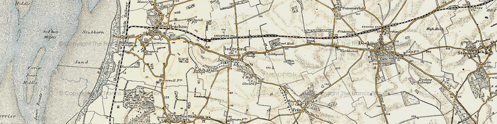 Old map of Sedgeford in 1901-1902