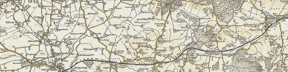 Old map of Sedgehill in 1897-1899
