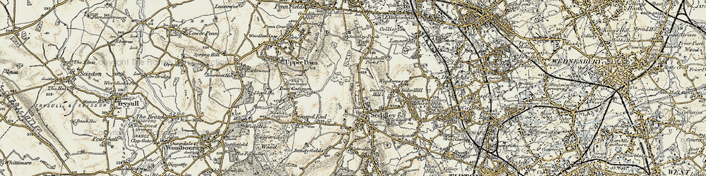 Old map of Sedgley in 1902