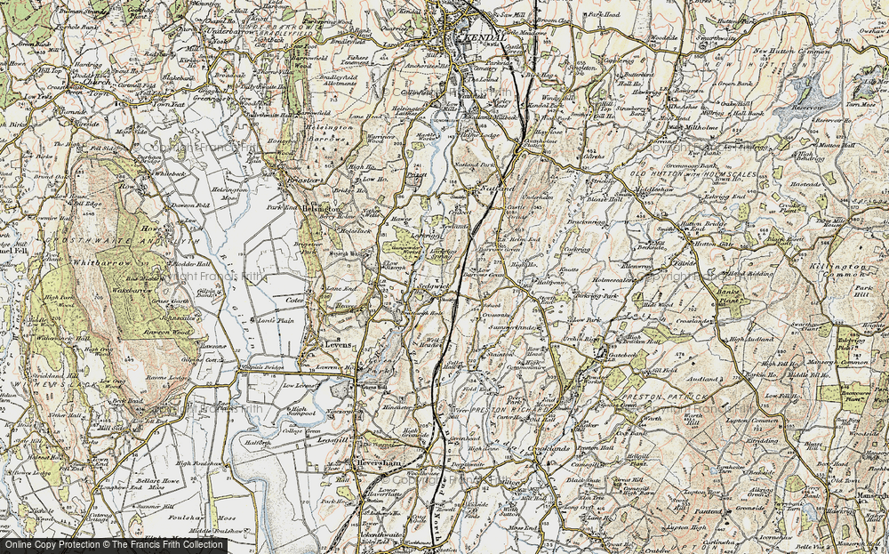 Old Map of Historic Map covering Low Sizergh in 1903-1904
