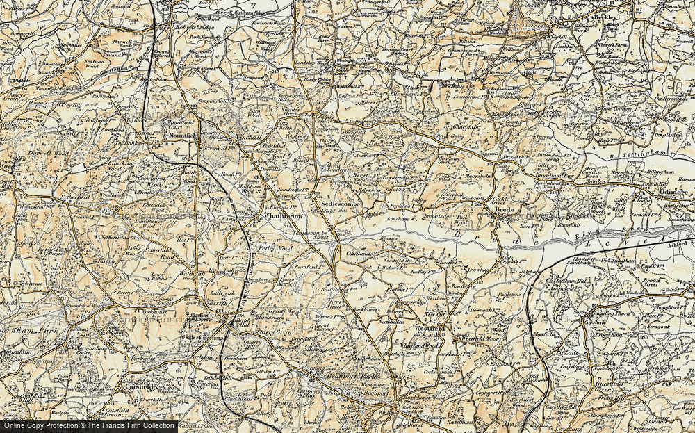 Old Map of Sedlescombe, 1898 in 1898