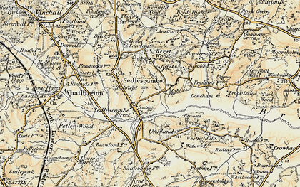 Old map of Sedlescombe in 1898
