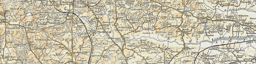 Old map of Sedlescombe in 1898