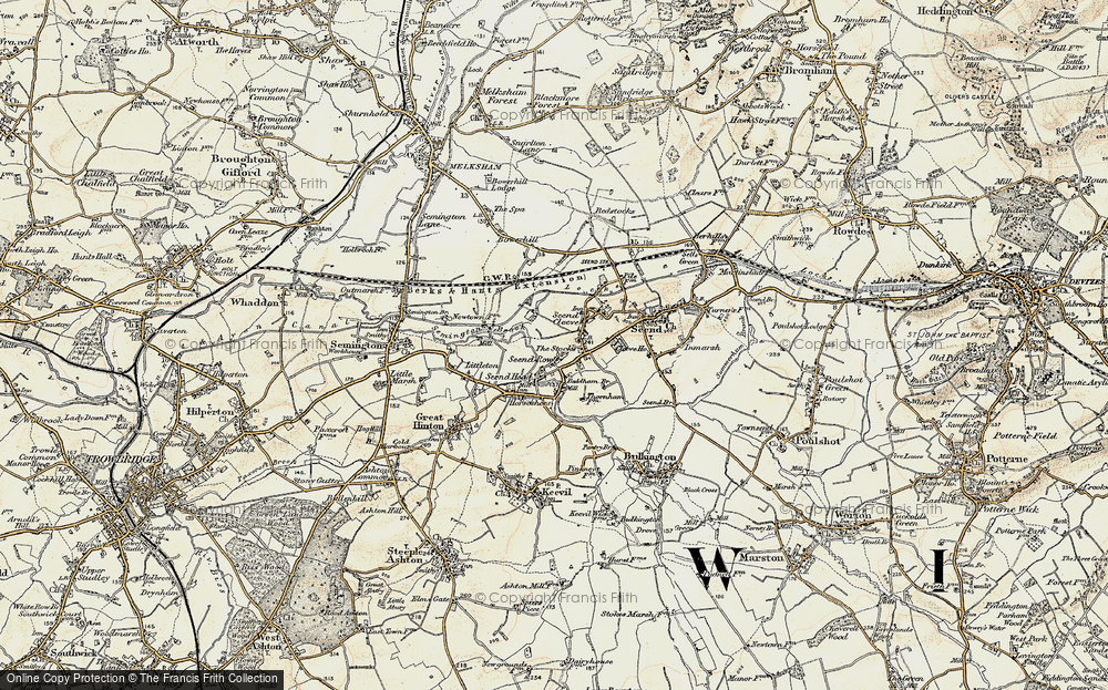 Old Map of Seend Head, 1898-1899 in 1898-1899