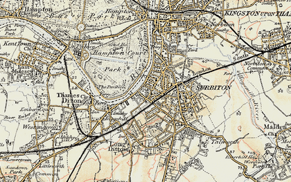 Old map of Seething Wells in 1897-1909