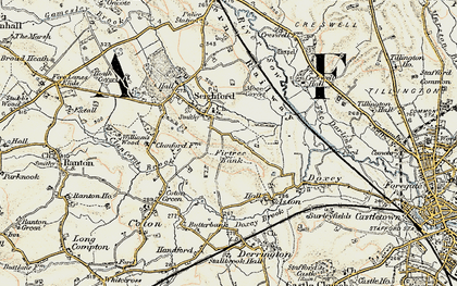 Old map of Seighford in 1902