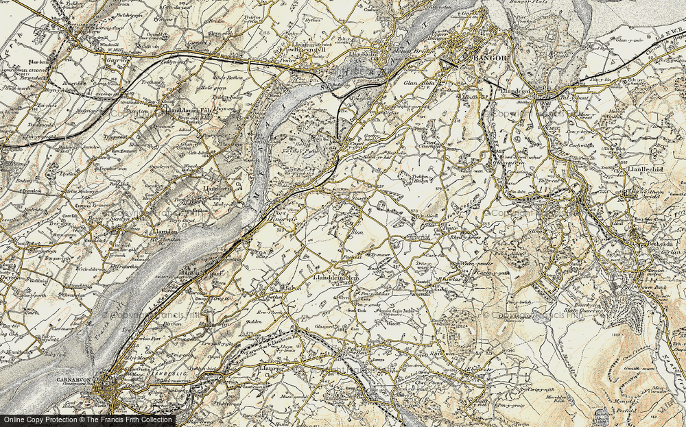 Old Map of Historic Map covering Tyddyn Forgan in 1903-1910