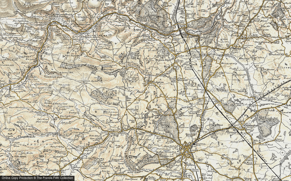 Old Map of Selattyn, 1902-1903 in 1902-1903
