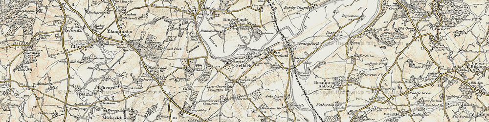 Old map of Sellack in 1899-1900