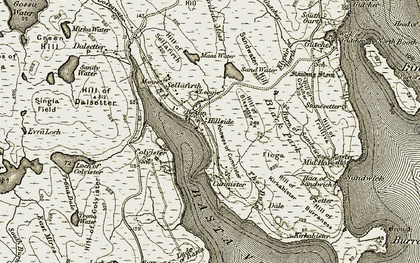 Old map of Sellafirth in 1912