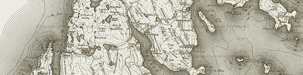 Old map of Sellafirth in 1912