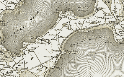 Old map of Bay of Lopness in 1912