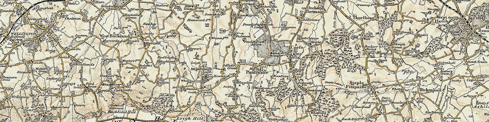 Old map of Sellick's Green in 1898-1900