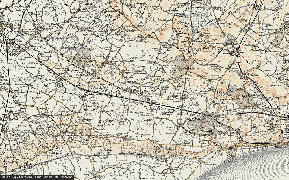 Old Map of Sellindge, 1898 in 1898