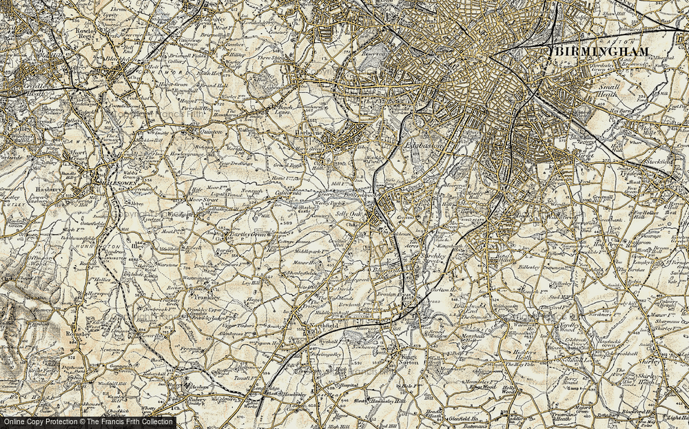 Old Map of Selly Oak, 1901-1902 in 1901-1902