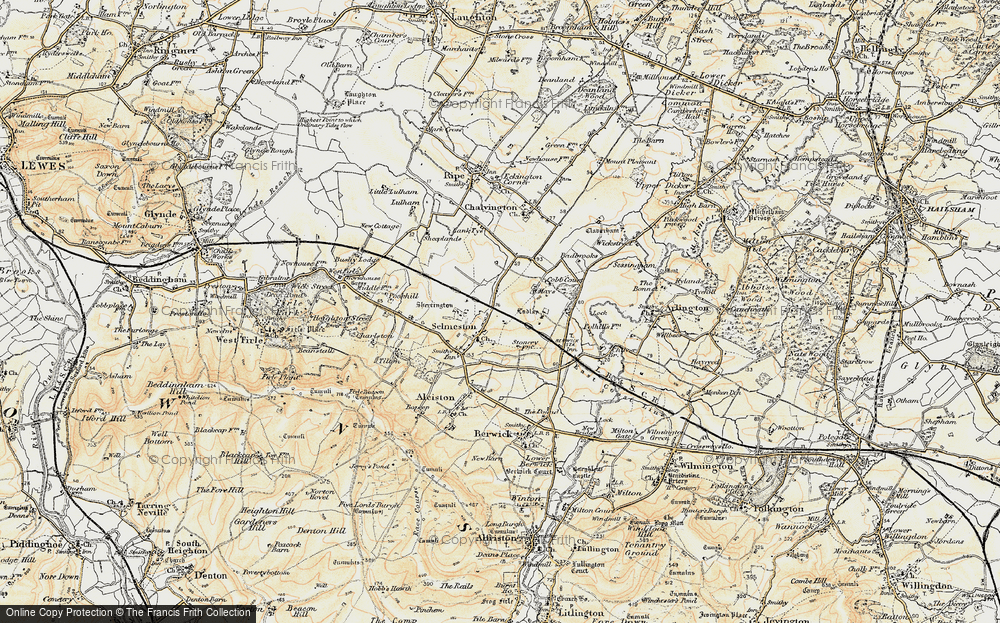 Old Map of Selmeston, 1898 in 1898