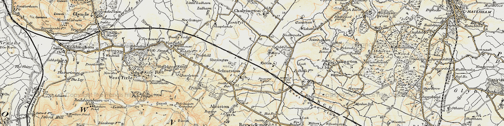 Old map of Selmeston in 1898