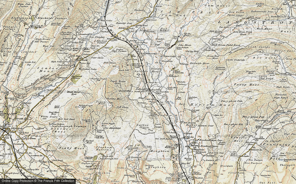 Old Map of Historic Map covering Borrins Moor in 1903-1904