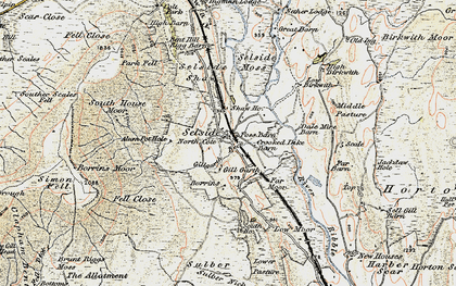 Old map of Borrins Moor in 1903-1904