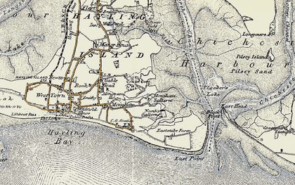 Old map of Chichester Harbour in 1897-1899
