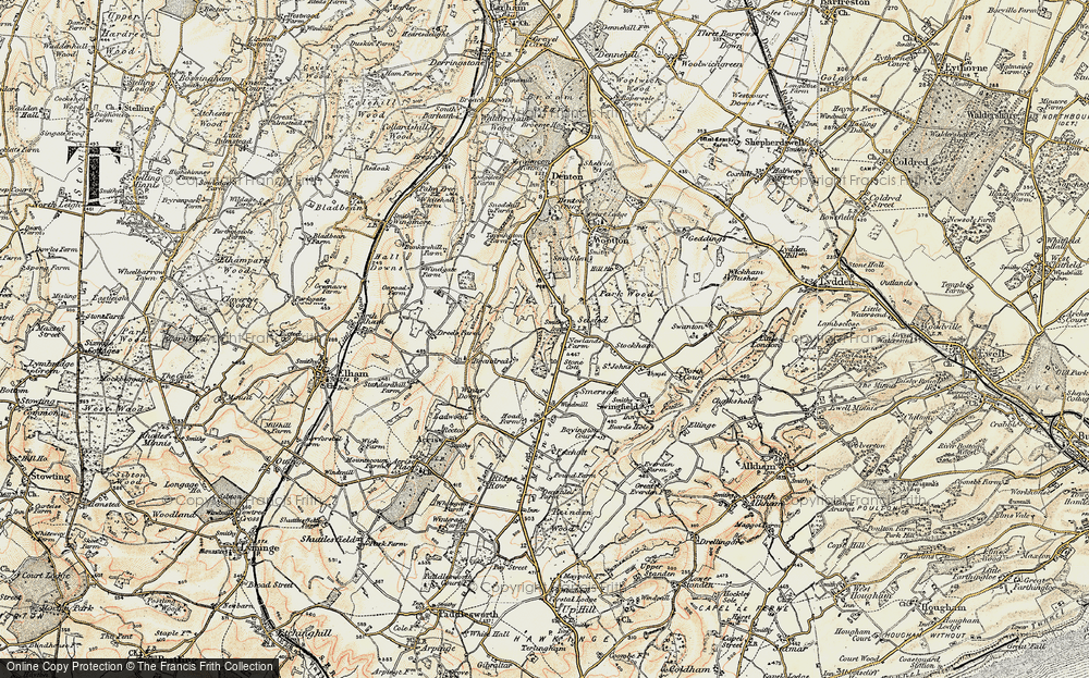 Old Map of Selsted, 1898-1899 in 1898-1899