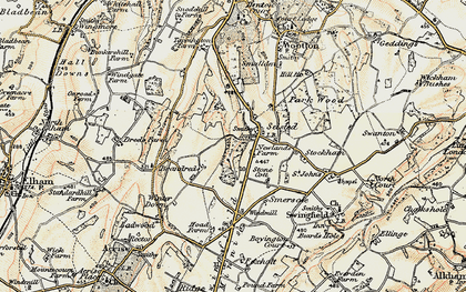 Old map of Selsted in 1898-1899
