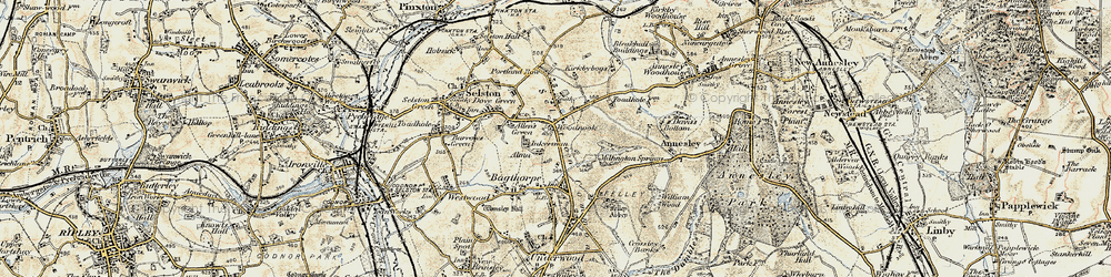Old map of Selston Common in 1902