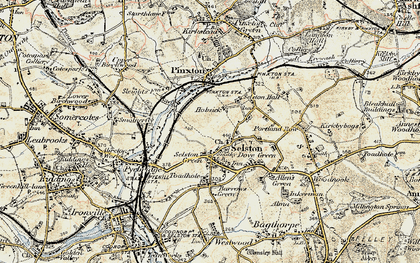 Old map of Selston Green in 1902