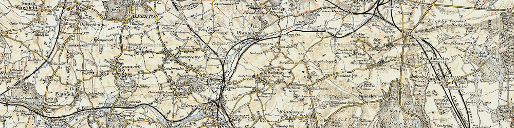 Old map of Selston Green in 1902