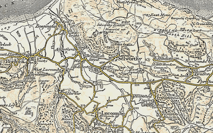 Old map of Selworthy in 1899-1900