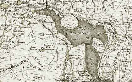 Old map of Berrarunies Loch in 1911-1912
