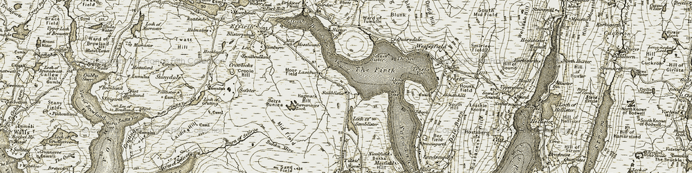 Old map of Bixter Voe in 1911-1912
