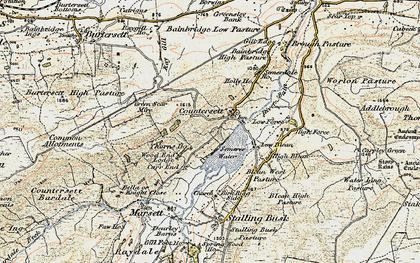 Old map of Semer Water in 1903-1904